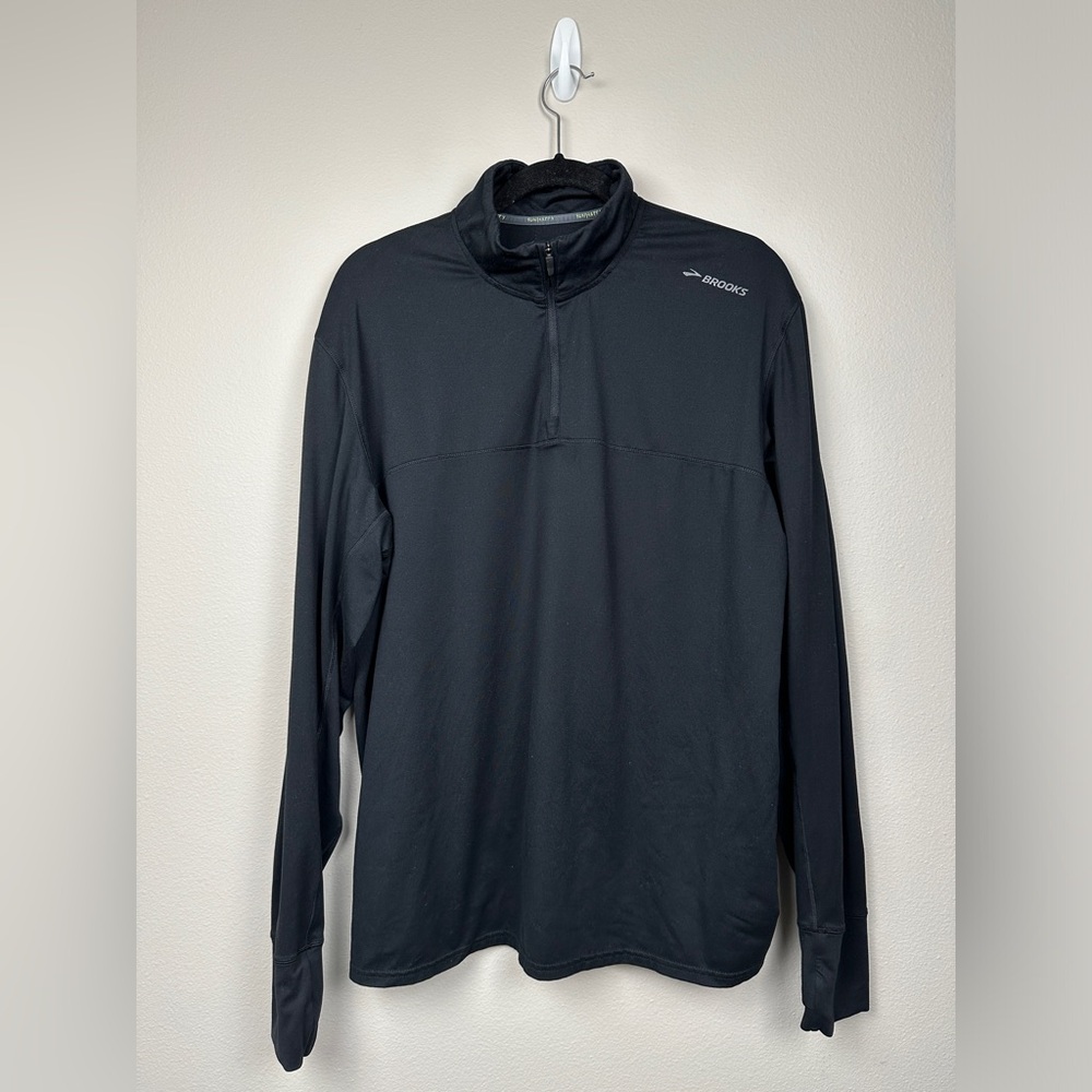 Brooks Dash Men’s Size XL Black Running Half Zip Ling Sleeve Shirt